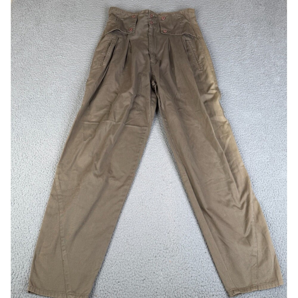 VTG BOJO ONE WORLD Pants Mens 33 x 33 Khaki Pleated Buttons Faded Baggy Cosplay
